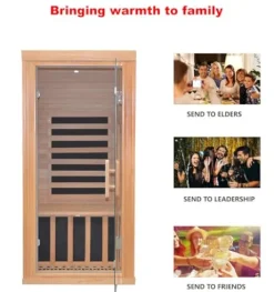 Kang Share Infrared Sauna Room 1260W Graphene Carbon 1 Person Canadian Hemlock KSH-A01