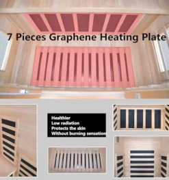 Kang Share Infrared Sauna Room for Home 1 Person 1260W, 7-Piece Graphene Carbon Heating Plate Dry Sauna
