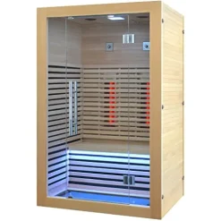 Kang Share Wooden Infrared Sauna Room Canadian Hemlock Low EMF 2-3 Person 1832W