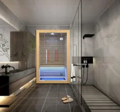 Kang Share Wooden Infrared Sauna Room Canadian Hemlock Low EMF 2-3 Person 1832W