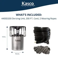 Kasco 1 HP Lake & Pond De-icer 120V with 200 Ft Power Cord Black