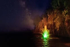 Kasco Floating Fountain with Color-Changing LED Lights 3/4HP Yellow