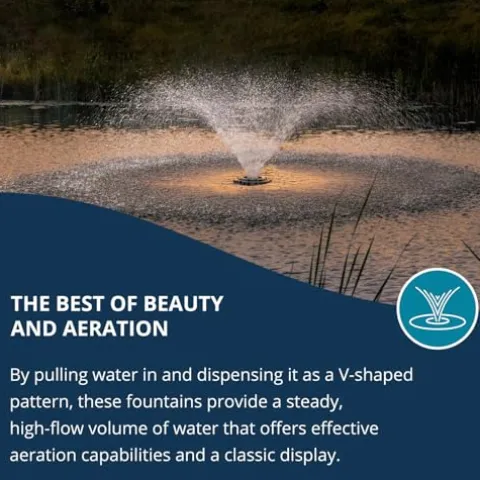 Kasco VFX Series 1/2 HP Aerating Pond Fountain White