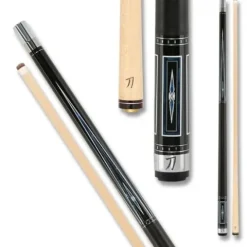 KATANA KAT16 Pool Cue Black with Blue & Grey Inlays 18oz