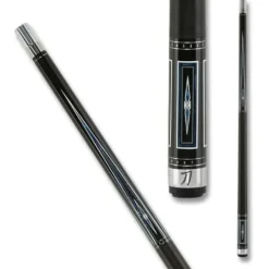 KATANA KAT16 Pool Cue Black with Blue & Grey Inlays 18oz