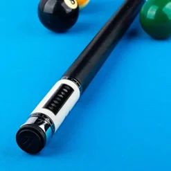 KATANA KAT01 Pool Cue Cream Stained with Smoke Pearlite and Black_Rectangles Smoked Stacked Diamonds 20oz Cream and Smoked Black