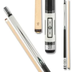 KATANA KAT15 Pool Cue White/Black with Green Designs 18oz