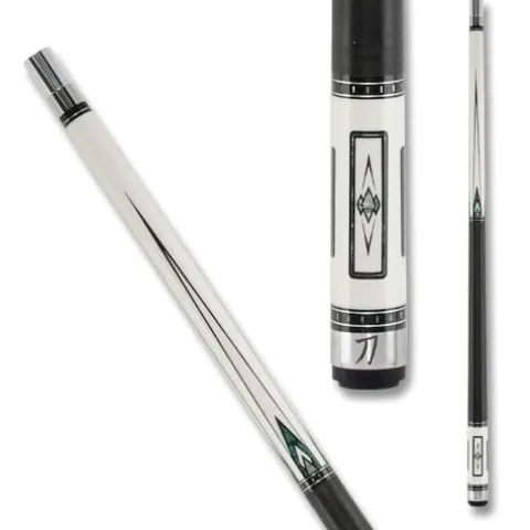 KATANA KAT15 Pool Cue White/Black with Green Designs 18oz