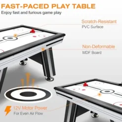 KEIKI 72″ LED Air Hockey Table with Electronic Score System
