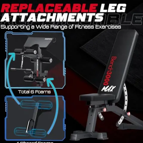 Keppi Fitness Adjustable Weight Bench3000 MAX Black