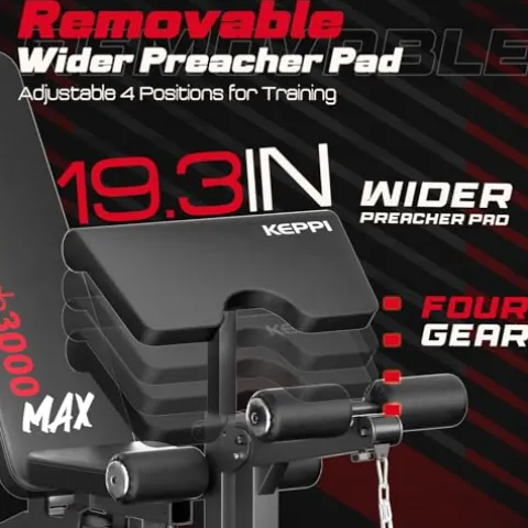 Keppi Fitness Adjustable Weight Bench3000 MAX Black