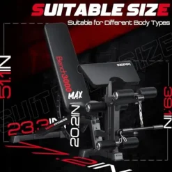 Keppi Fitness Adjustable Weight Bench3000 MAX Black