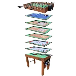 KICK Defender 48″ 10-in-1 Multi-Game Table (Brown) by KICK