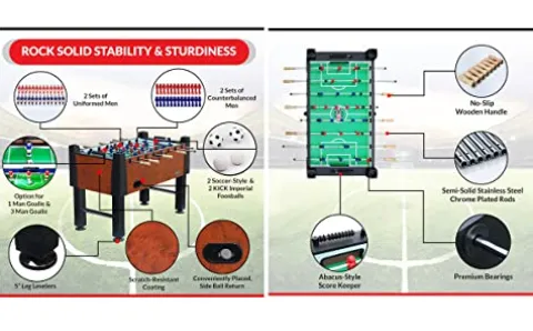 KICK Emperor 55″ Foosball Table Brown