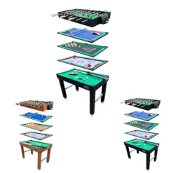 KICK Hexad 48″ 6-in-1 Multi Game Table Black