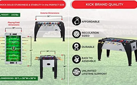 KICK Legend 55″ Foosball Table Gray