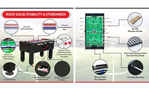 KICK Titan 55″ Tournament Foosball Table Black