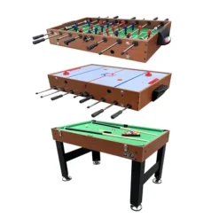 KICK Trilogy 55″ 3-in-1 Multi Game Table Brown