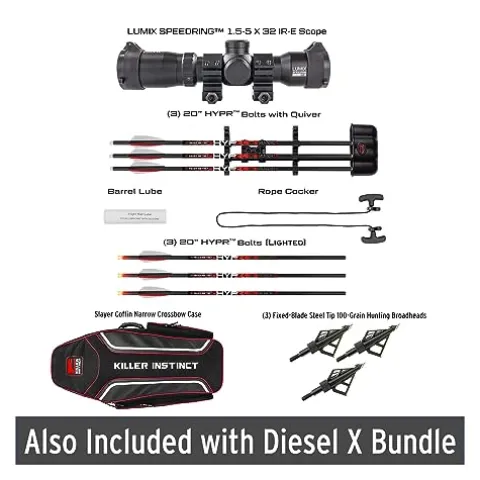 Killer Instinct Diesel-X Crossbow Bundle with Case and Arrows