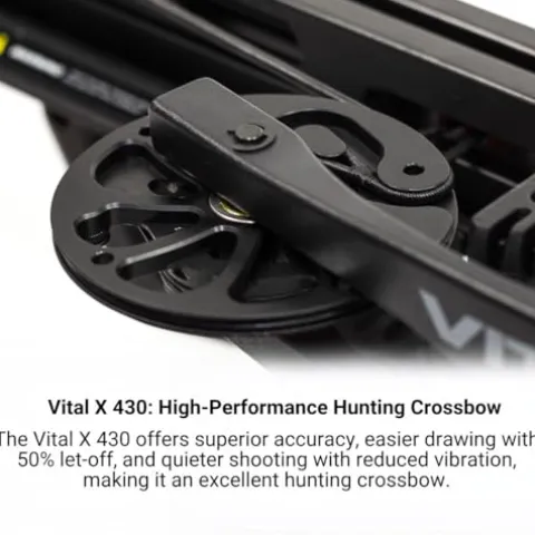 Killer Instinct Vital X 430 Elite Crossbow Archery Kit with Speed Ring Scope, Narrow Case, Bolts & Broadheads Black