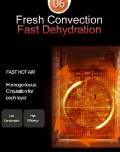 Kolice 12-Tier Commercial Food Dehydrator with Digital Control Silver