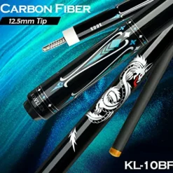 KONLLEN Carbon Fiber Pool Cue Stick Dragon Professional (Full Carbon Technology Low Deflection Billiard) KL-10BF