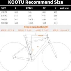 KOOTU Carbon Gravel Road Bike Shimano 105 R7000 22S Disc Brake Black