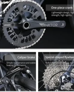 KOOTU Carbon Road Bike 700C Wheels Commuter Bicycle Grey