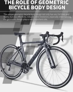 KOOTU Carbon Road Bike 700C Wheels Commuter Bicycle Grey