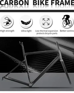 KOOTU Carbon Road Bike 700C Fiber Frame Racing Bicycle Shimano Sora R3000 Blue Pink