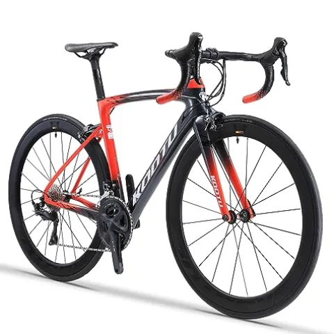 KOOTU Carbon Road Bike Lightweight Bicycle with Shimano 105 R7000 Groupset Black Red