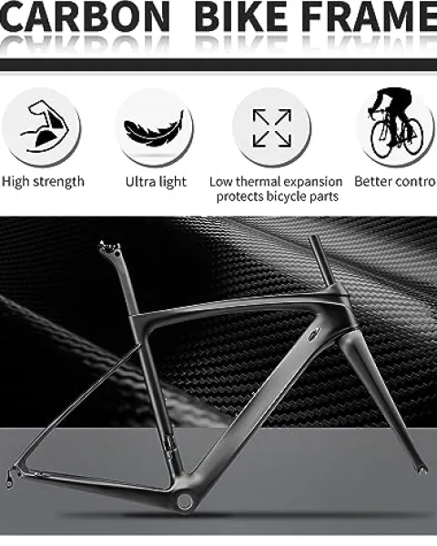 KOOTU Carbon Road Bike Lightweight Bicycle with Shimano 105 R7000 Groupset Black Red