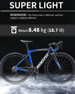 KOOTU Carbon Road Bike Lightweight Bicycle with Shimano 105 R7000 Groupset Black Red