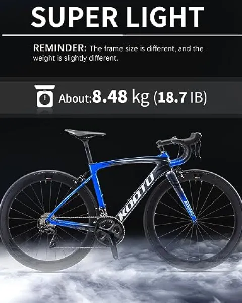 KOOTU Carbon Road Bike Lightweight Bicycle with Shimano 105 R7000 Groupset Black Red
