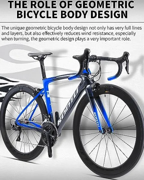 KOOTU Carbon Road Bike Lightweight Bicycle with Shimano 105 R7000 Groupset Black Red