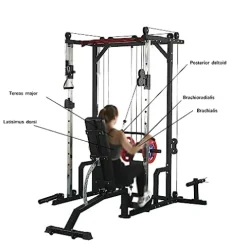 KOZYSFLER Power Cage with LAT PullDown and Weight Storage Rack Orange