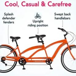 Kulana Lua Tandem Adult Beach Cruiser Bike Orange