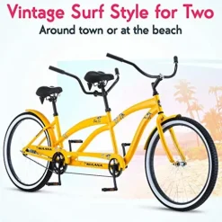 Kulana Lua Tandem Adult Beach Cruiser Bike Yellow