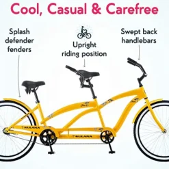 Kulana Lua Tandem Adult Beach Cruiser Bike Yellow