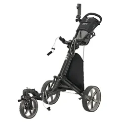 KVV 3 Wheel 360 Rotating Front Wheel Foldable Golf Push Cart Black/Charcoal