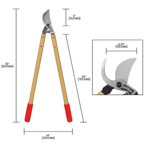 La Buena Professional Bypass Lopper 30-Inch Handles Gold 6 Pack