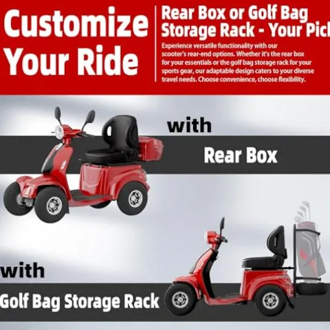 LAGTOM Electric Golf Cart & Mobility Scooter 1000W Candy Apple Red