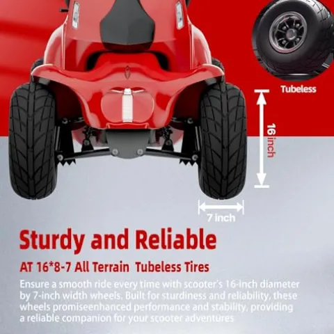 LAGTOM Electric Golf Cart & Mobility Scooter 1000W Candy Apple Red