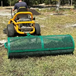 Landzie Tow-Behind Compost and Peat Moss Spreader 60 x 20 Inch for Large Lawns