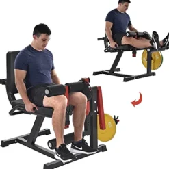 Leg Extension and Bending Machine – Leg Exercise Machine with Adjustable Sat Backrest and Rotating Leg Extension, Suitable for Home Gym Leg Tendon Exercise Red