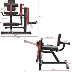 Leg Extension and Bending Machine – Leg Exercise Machine with Adjustable Sat Backrest and Rotating Leg Extension, Suitable for Home Gym Leg Tendon Exercise Red