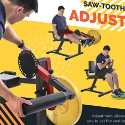 Leg Extension and Bending Machine – Leg Exercise Machine with Adjustable Sat Backrest and Rotating Leg Extension, Suitable for Home Gym Leg Tendon Exercise Red