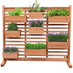 Leisure Season Vertical Garden Wall Planter Medium Brown