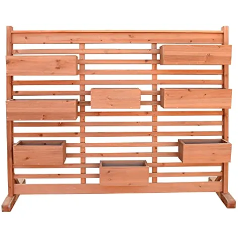 Leisure Season Vertical Garden Wall Planter Medium Brown