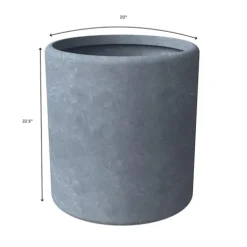 LeisureMod Tundra 5-Piece Fiberstone and MGO Clay Planter Set Aged Concrete